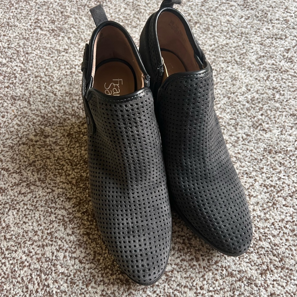 Franco Sarto Black Ankle Boots with Elastic Panels